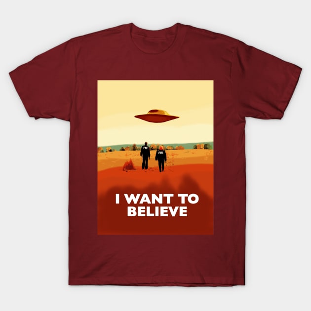 The X Files I want to believe poster FBI T-Shirt by Mimie20